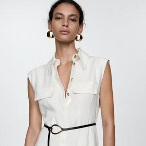 Mango White Shirt Dress NWT Size S